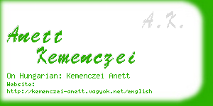 anett kemenczei business card